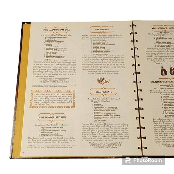 Adventures in Wine Cookery by California Winemakers 1965 Hardcover Spiral - Picture 5 of 9